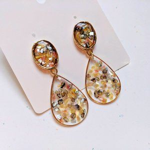 NEW Colorful Clear Teardrop Shaped Dangling Earrings